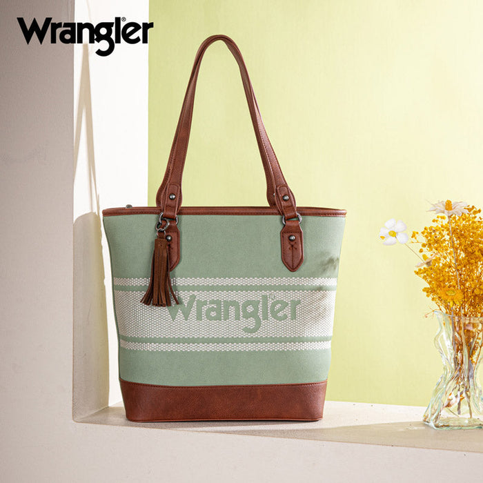 Wrangler Waxed Canvas Tote - Light Greeen (WG171G-2002LGN)