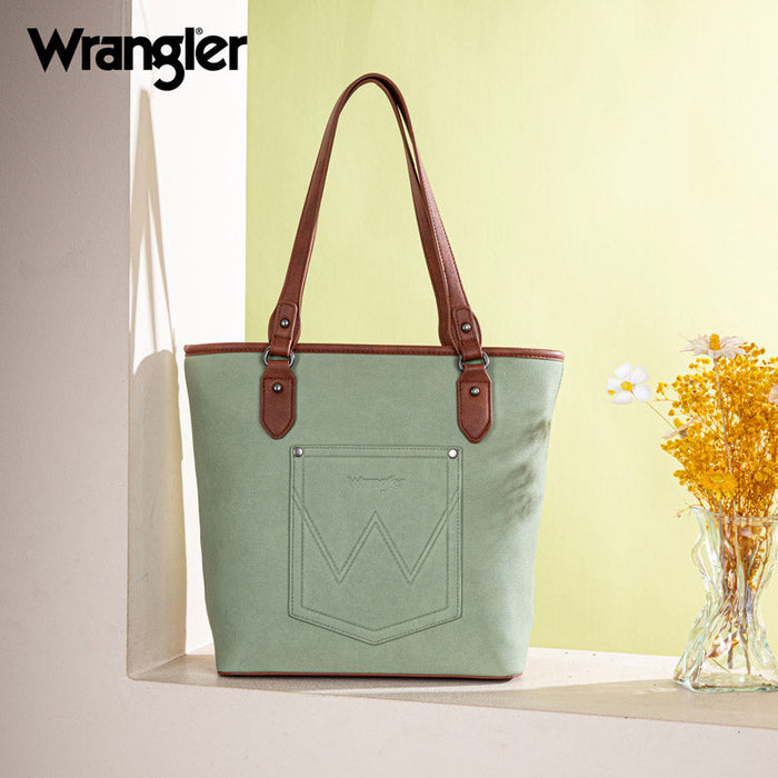 Wrangler Waxed Canvas Tote - Light Greeen (WG171G-2002LGN)
