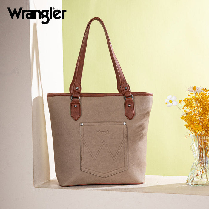 Wrangler Waxed Canvas Tote - Khaki (WG171G-2002KH)
