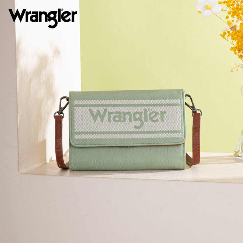 Wrangler Waxed Canvas Crossbody/Wallet - Light Green (WG171-1833LGN)