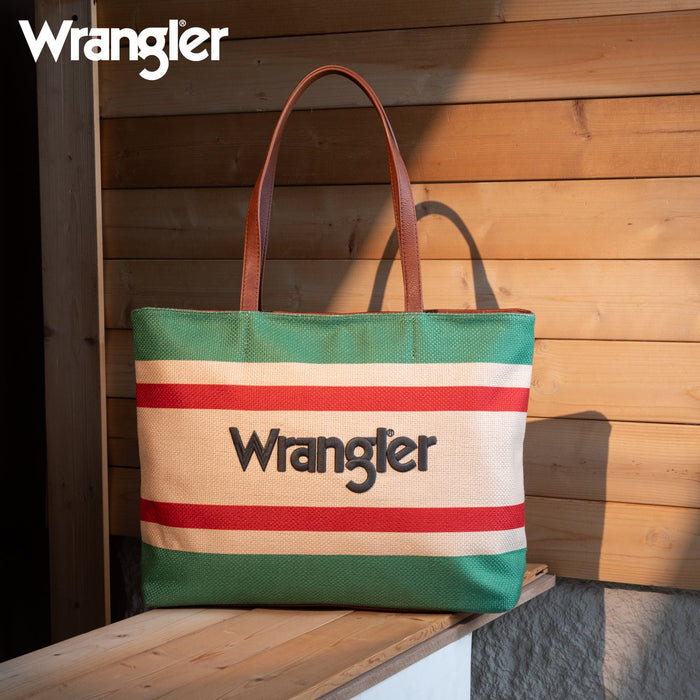 Wrangler Dual Sided Print Canvas Tote Bag - Green (WG159-8112GN)