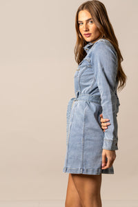 Kimes Winslow Trucker Dress - Light Wash Indigo