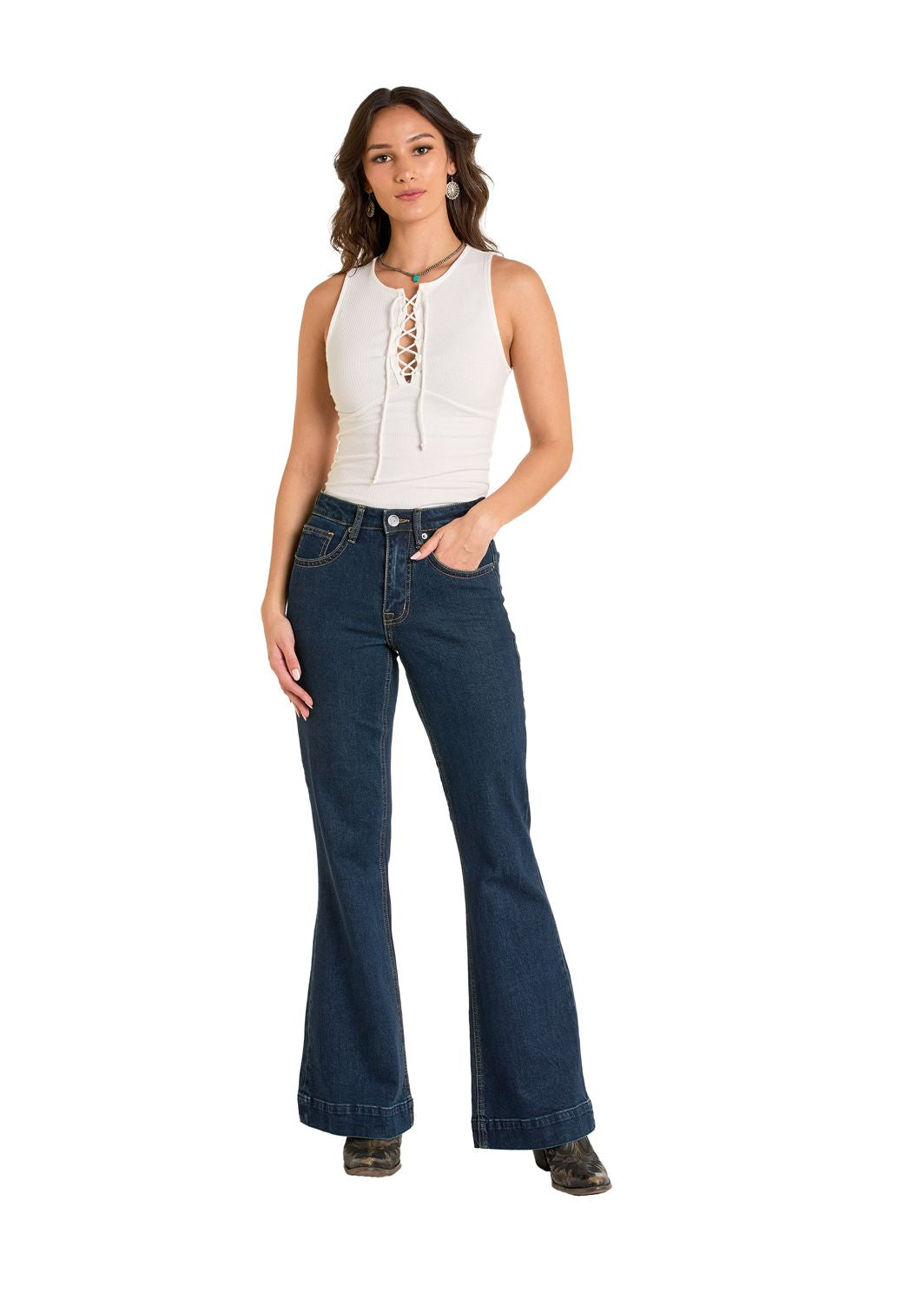 Rock & Roll Cowgirl Jeans - BW5HD06402 - High Rise Trouser