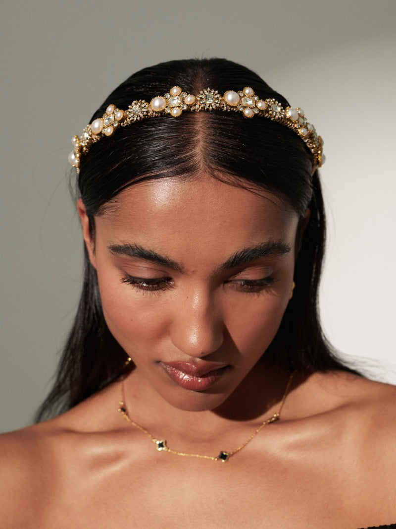 ZARA GOLD JEWEL RHINESTONE HEADBAND Kate main image 4