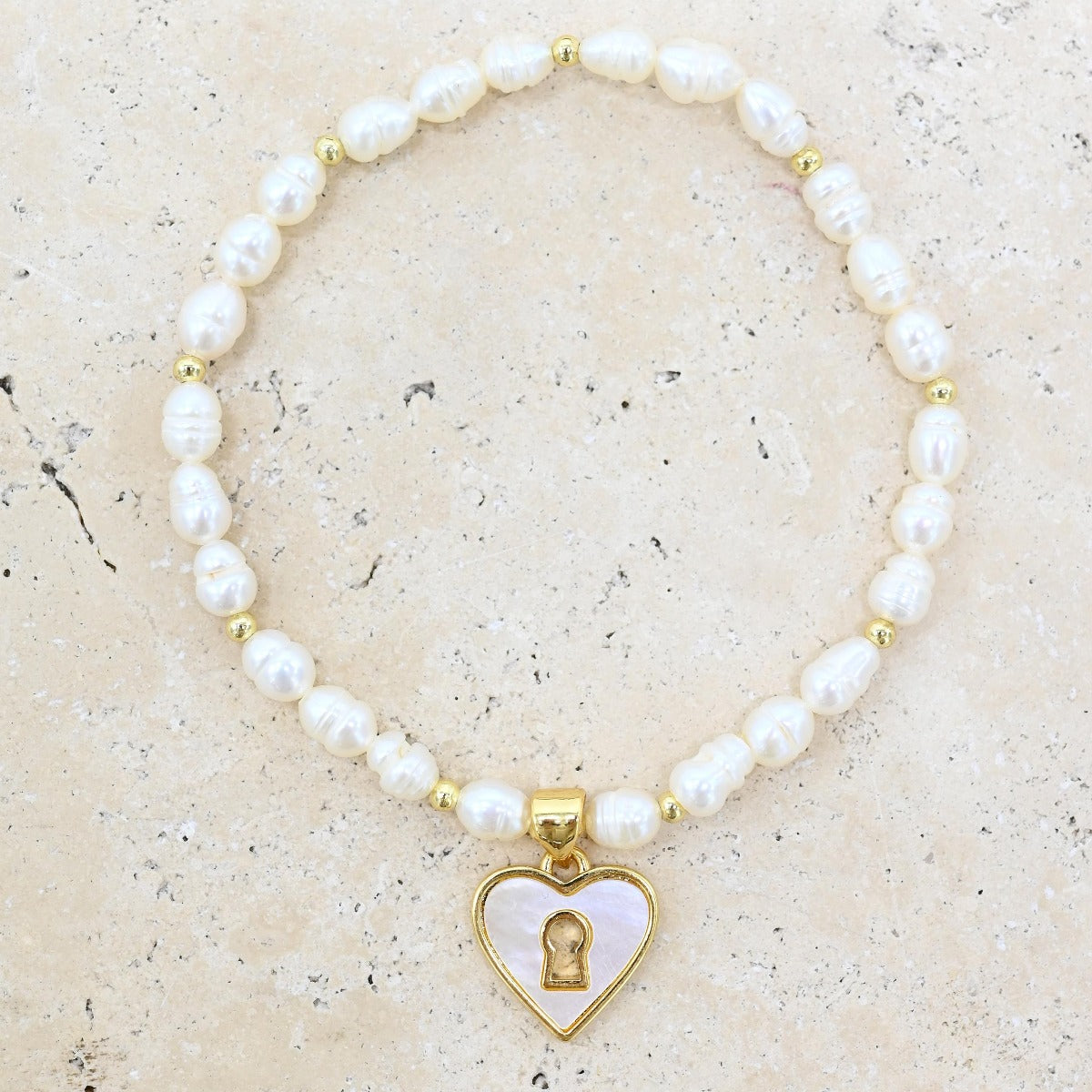 Bracelet - Pearl Heart Locket
