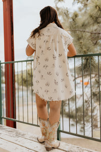 Stella Shirt Dress - Western Print Cream