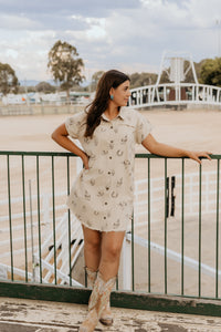 Stella Shirt Dress - Western Print Cream
