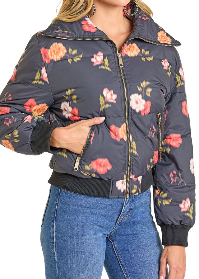 Rock & Roll - Women's Floral Puffer Jacket (BW92C07019)