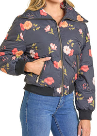 Rock & Roll - Women's Floral Puffer Jacket (BW92C07019)