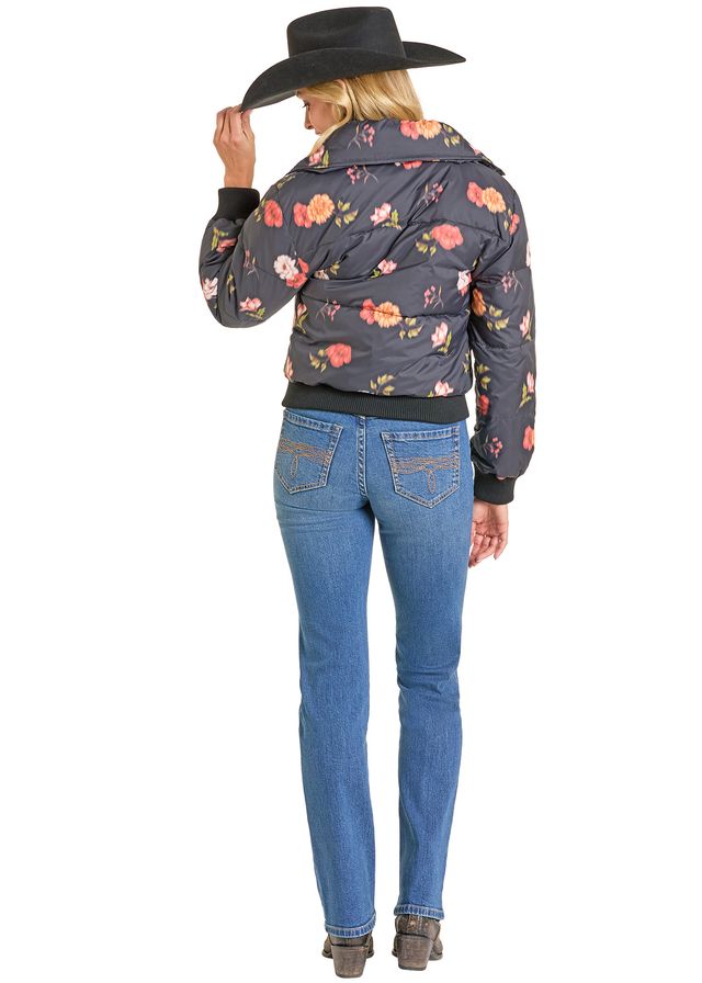 Rock & Roll - Women's Floral Puffer Jacket (BW92C07019)