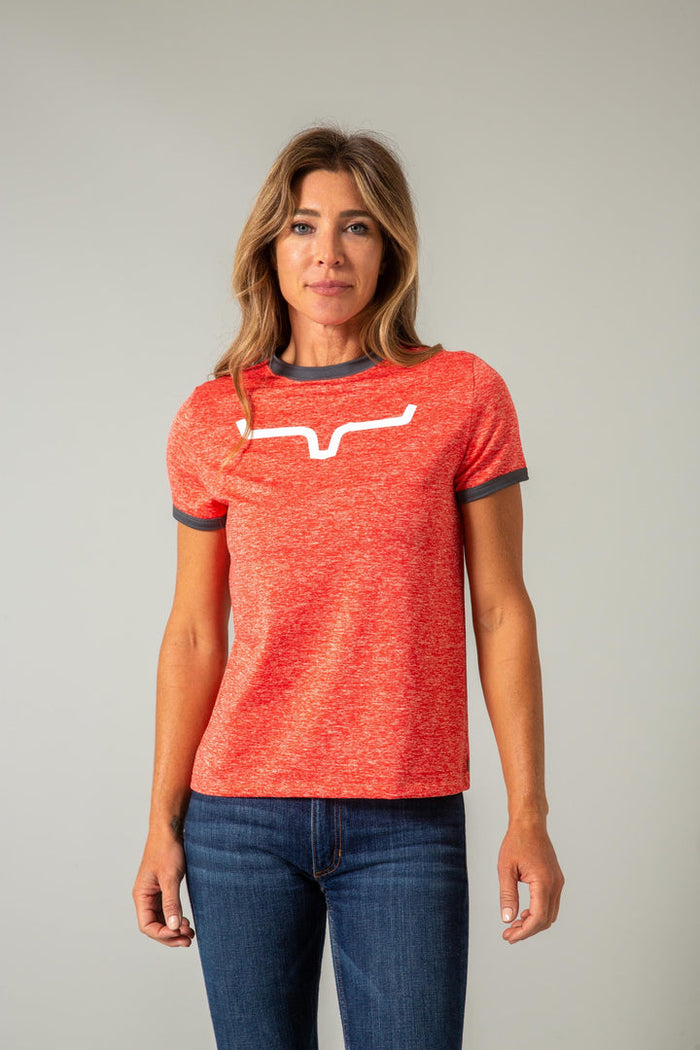 Kimes Ranch Steadfast Ringer Tech Tee - Red Heather