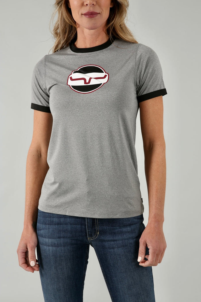 Kimes Ranch Union Made Ringer Tech Tee - Grey Heather