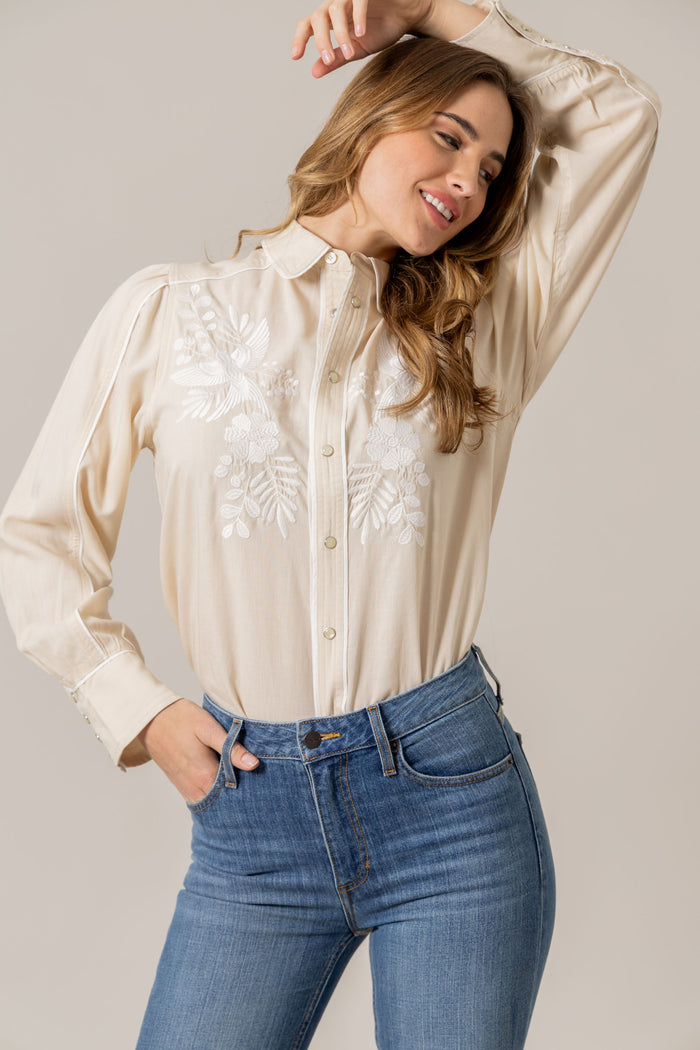 Kimes Ranch Long Sleeved Shirt - Emilia (Natural)