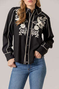 Kimes Ranch Long Sleeved Shirt - Emilia (Black)
