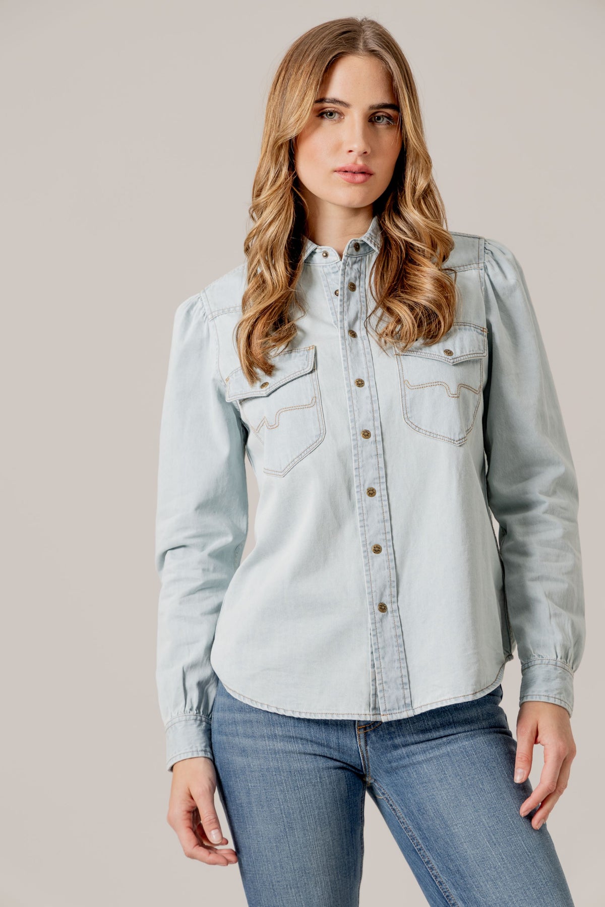 Kimes Ranch Long Sleeved Shirt - Jane (Light Blue)