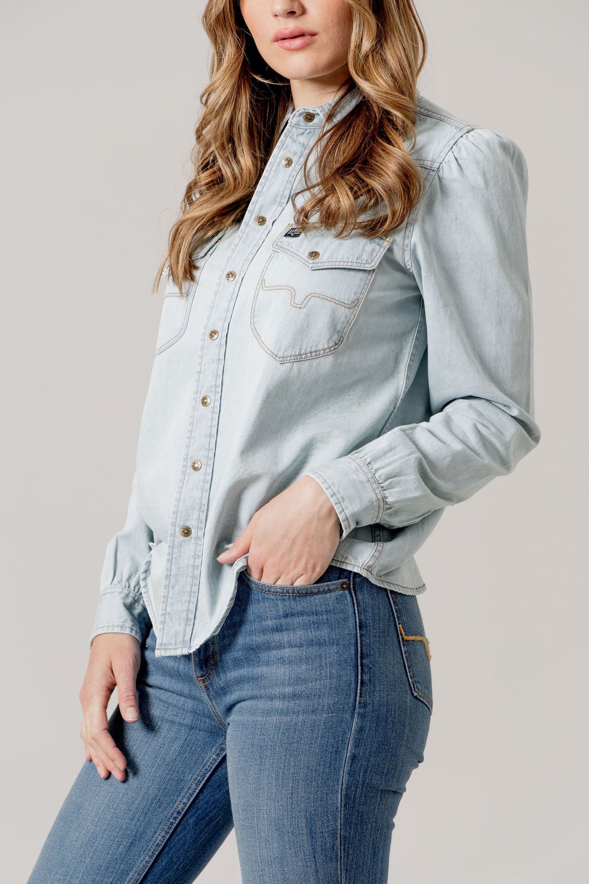Kimes Ranch Long Sleeved Shirt - Jane (Light Blue)