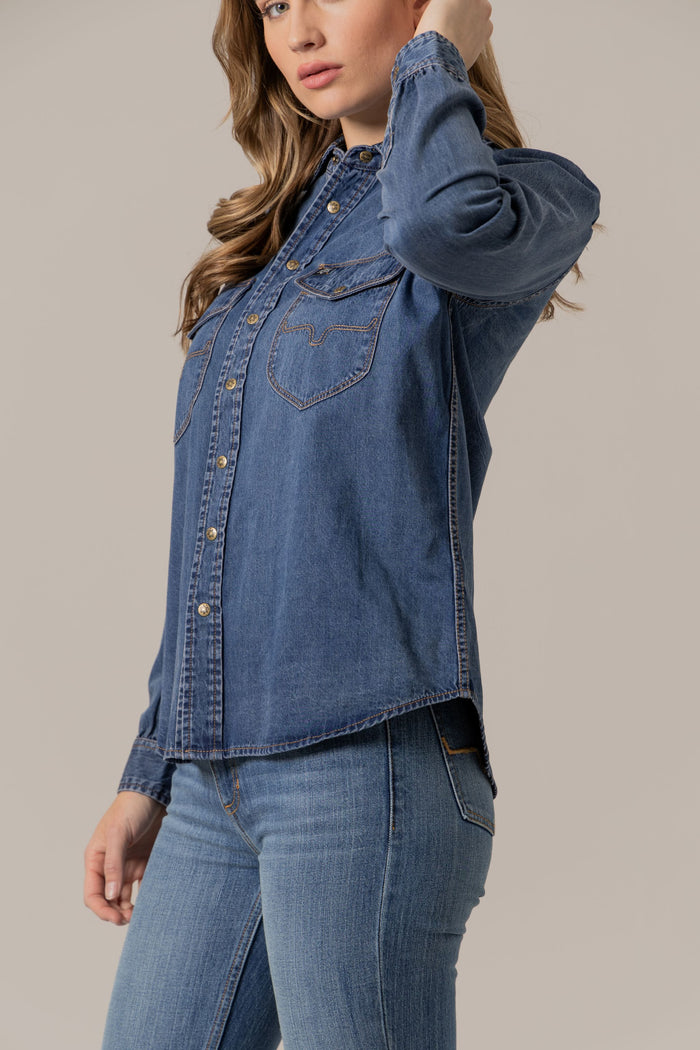 Kimes Ranch Long Sleeved Shirt - Jane (Indigo Blue)