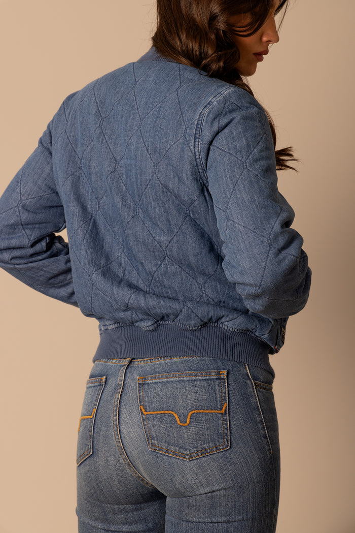 Kimes Ranch Marinos Bomber Jacket - Light Wash Indigo