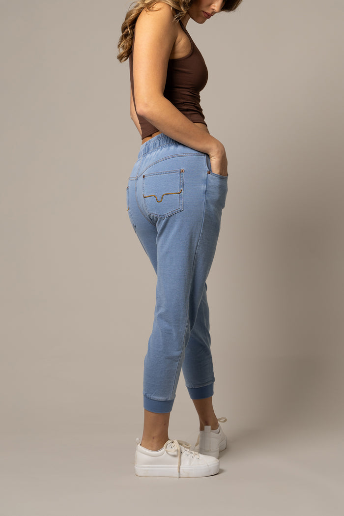 Kimes Ranch Joanie Jogger - Light Wash Indigo