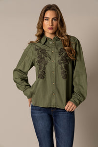 Kimes Ranch Long Sleeved Shirt - Mae (Olive)