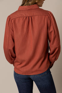 Kimes Ranch Long Sleeved Shirt - Mae (Burnt Red)