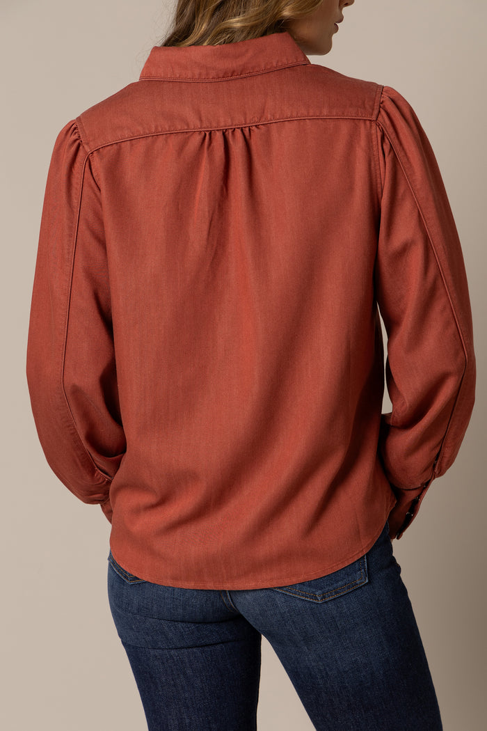 Kimes Ranch Long Sleeved Shirt - Mae (Burnt Red)