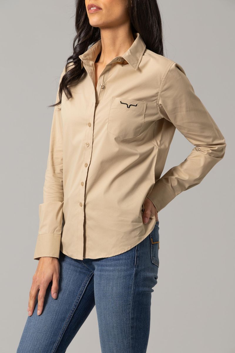 Kimes Ranch Long Sleeved Shirt KR Team Khaki