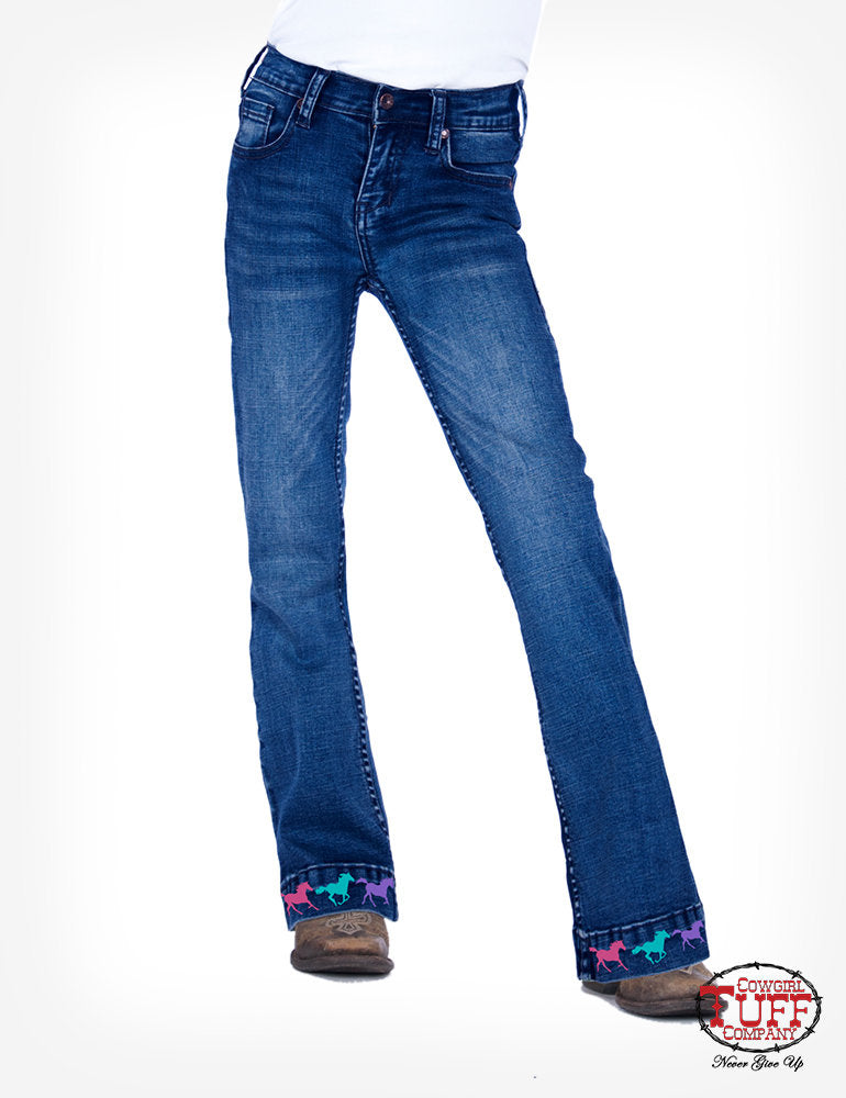 Girl's Cowgirl Tuff Jeans - Ride Fast Trouser