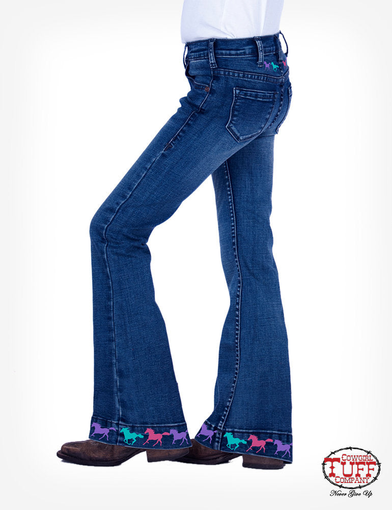 Girl's Cowgirl Tuff Jeans - Ride Fast Trouser