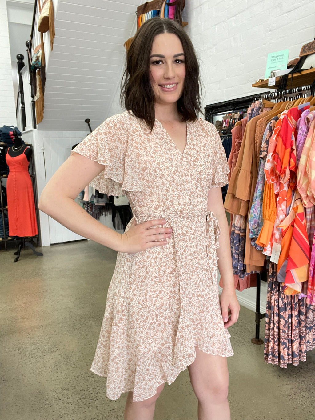 Colie ruffle wrap clearance dress