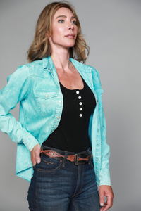 Kimes Ranch Long Sleeved Shirt - KC Tencel Turquoise