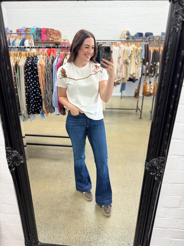 Letty Top - White Embroidered