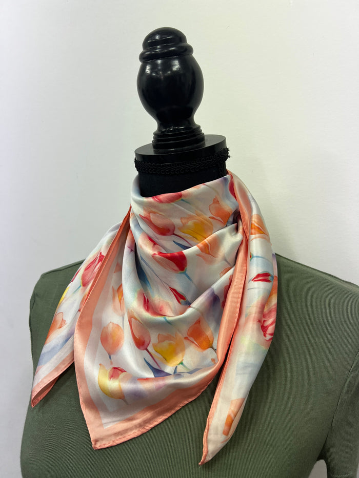 Western Wild Rag - Watercolour Tulips (Peach)