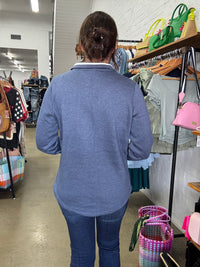 Cowgirl Tuff Jumper - Navy/White Print