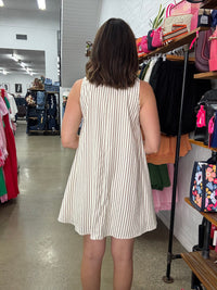 Hattie Mini Dress - Brown & Beige