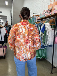 Bloom Top - Rust Floral Print