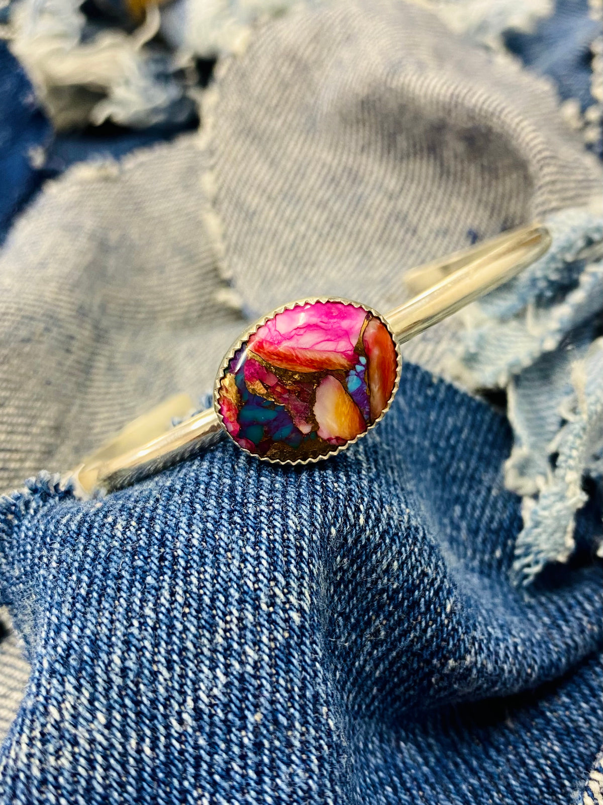 Ruby Cuff - Pink Dahlia Stone