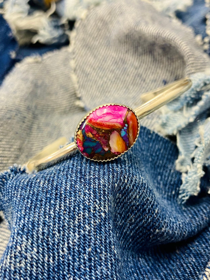 Ruby Cuff - Pink Dahlia Stone