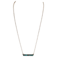 Western Necklace - Turquoise Stone Bar Pendant