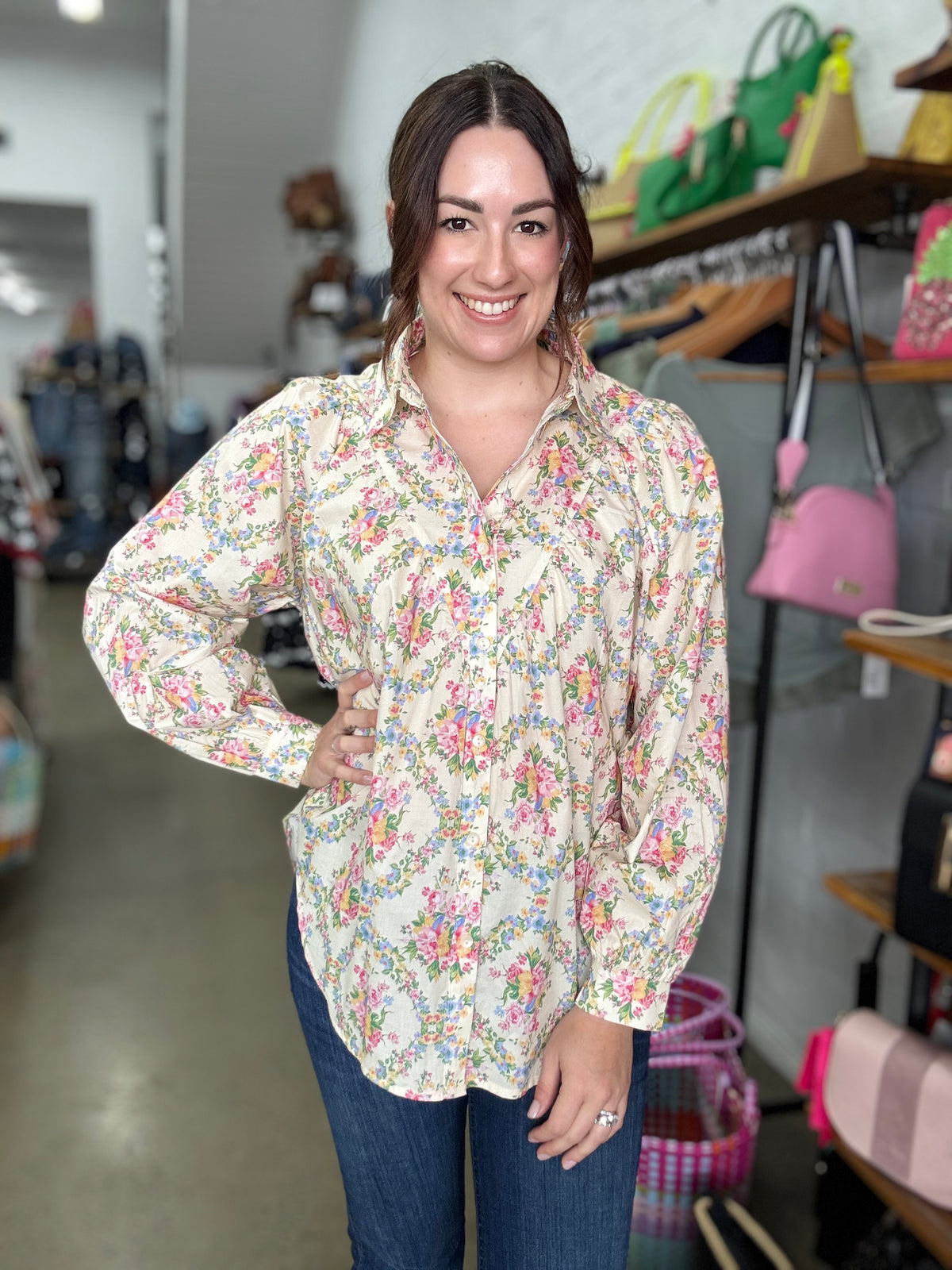 Ruby Top - Yellow Floral