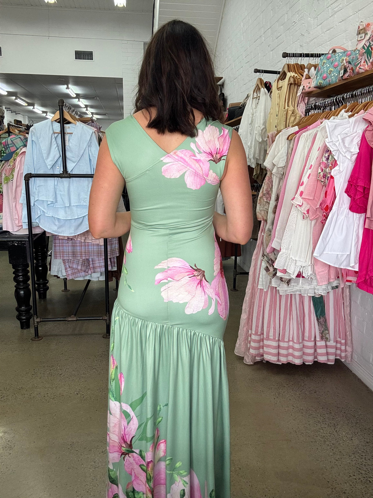 Celine Maxi Dress - Floral Green