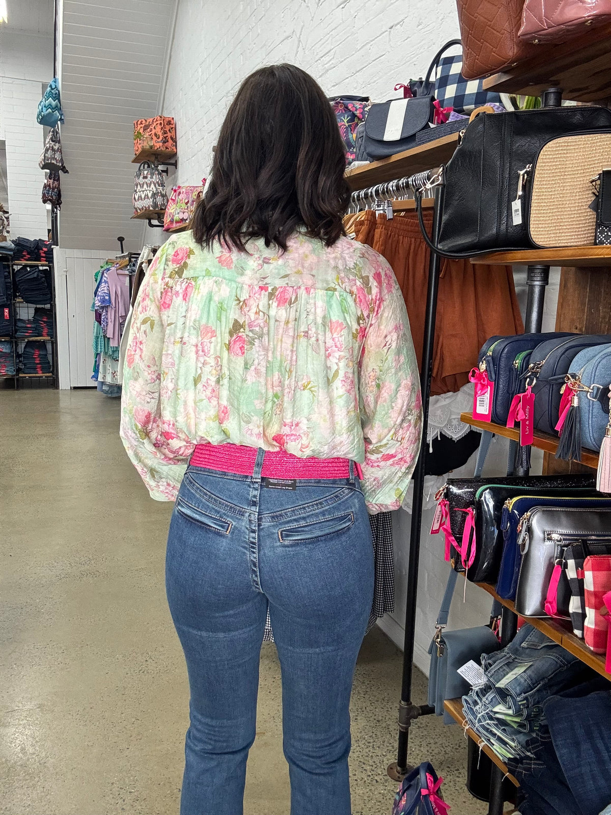 Bloom Top - Green & Pink Floral
