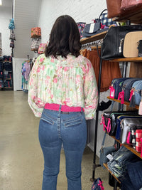 Bloom Top - Green & Pink Floral