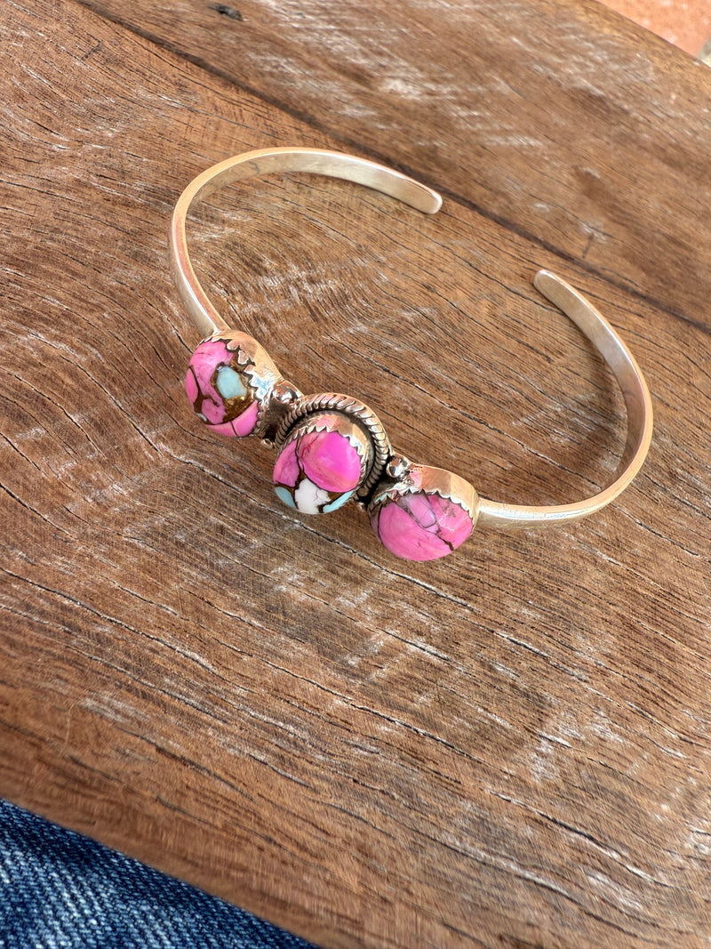 Florence Cuff - Silver Cotton Candy Turquoise