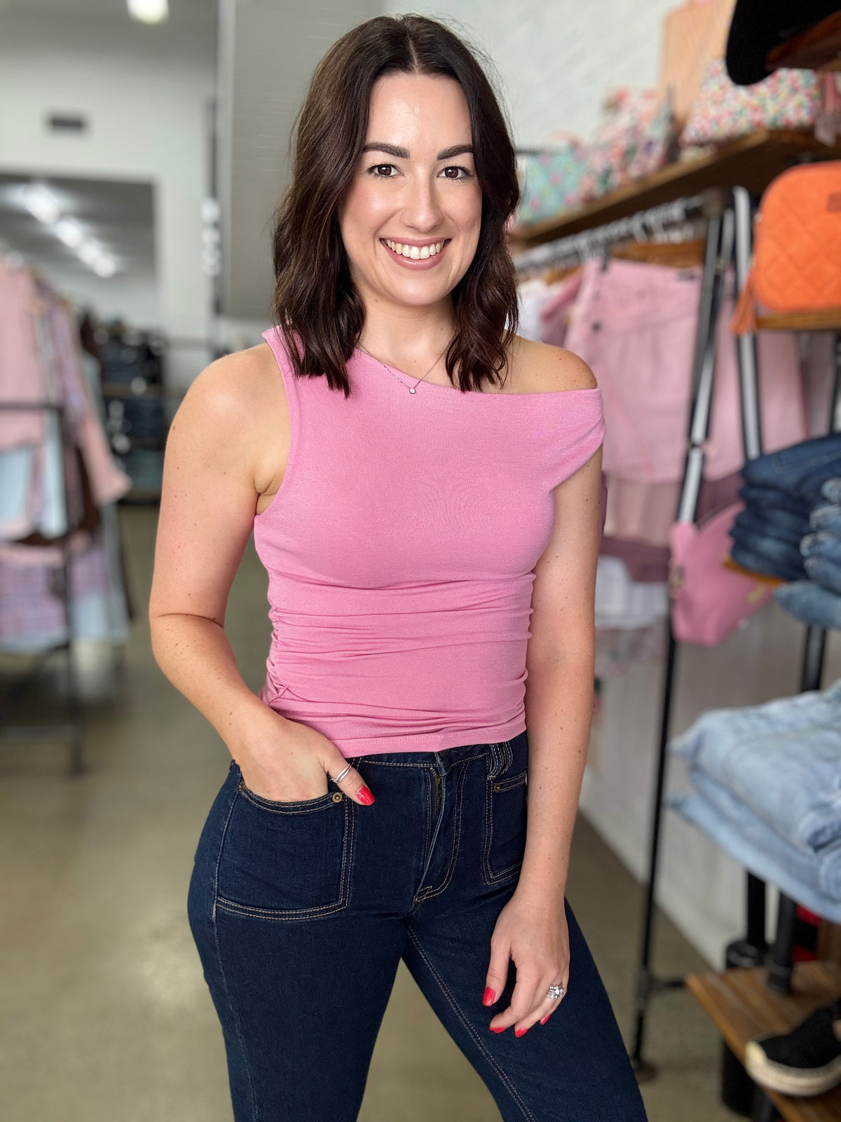 Kylie Off The Shoulder Top - Orchid