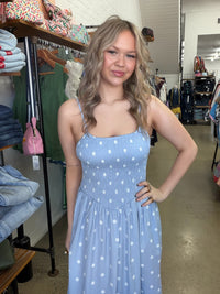 Demi Dress - Blue Polka Dot