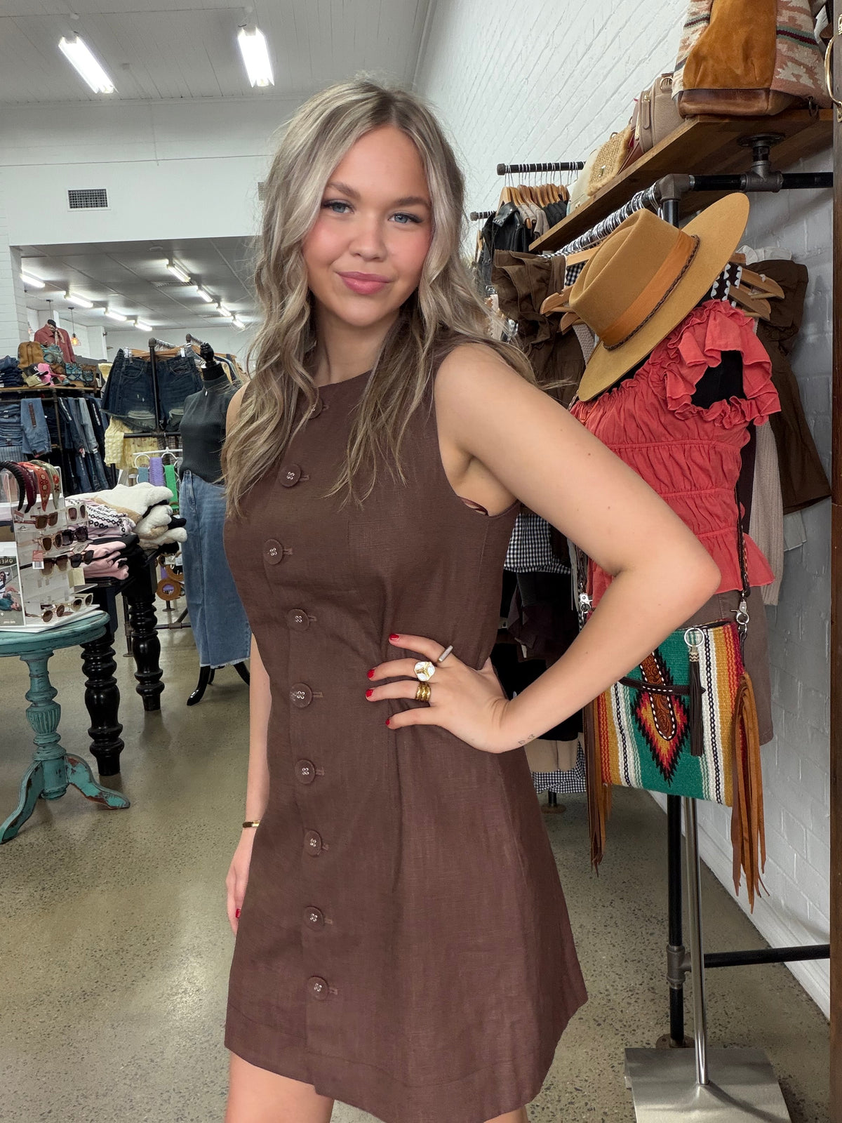 Arli Mini Dress - Chocolate
