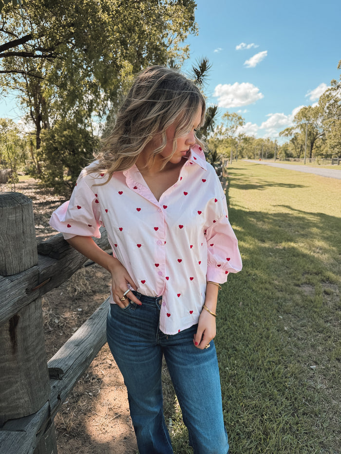 Valentines Heart Top - Pink/Red