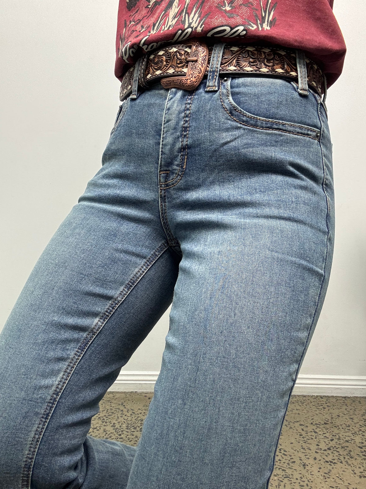 Rock & Roll Cowgirl Jeans - BW1HD09747 - Layered Boot Stitch High Rise Bootcut