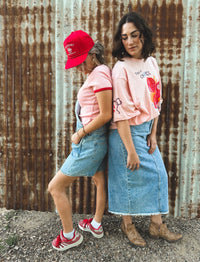 Canyon Sun Baby Tee - Light Pink & Red